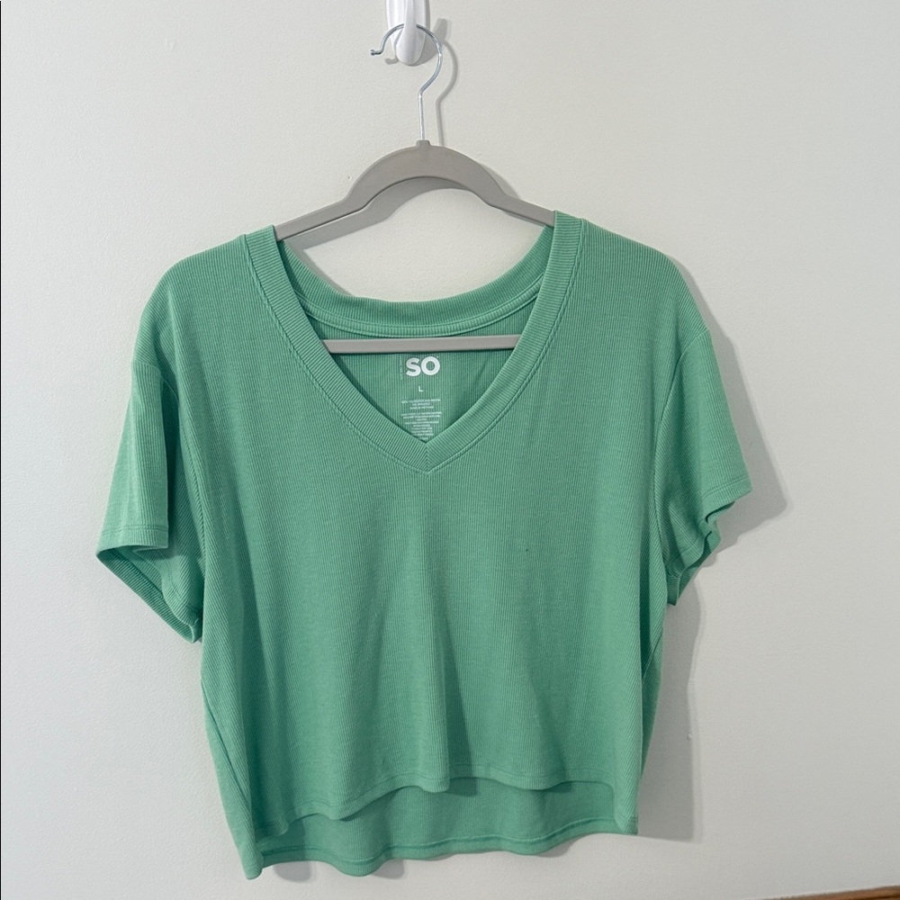 SO Women's V-Neck Short Sleeve Tee - Green